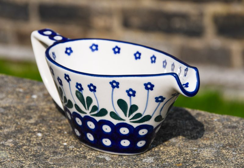 Polish pottery Gravy Boat Daisy Spot Pattern by Ceramika Artystyczna Bolesławiec