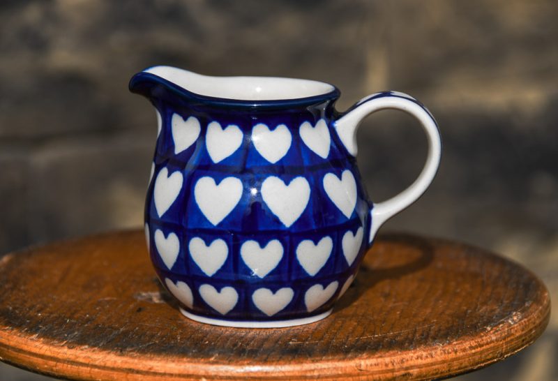 Hearts Pattern Small Milk Jug by Ceramika Artystyczna.