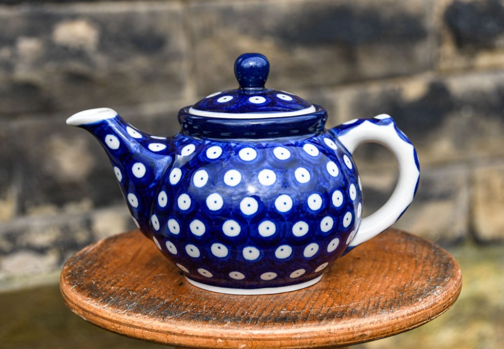 Polkadot Blue Teapot for One Tea Time Polkadot Lane shop