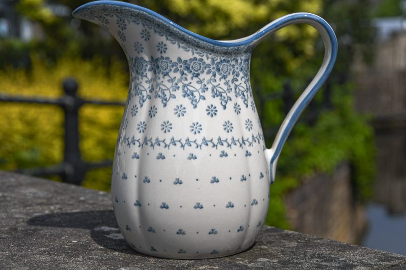 Polish Pottery Large Spout Jug Spring Flower pattern by Ceramika Artystyczna.