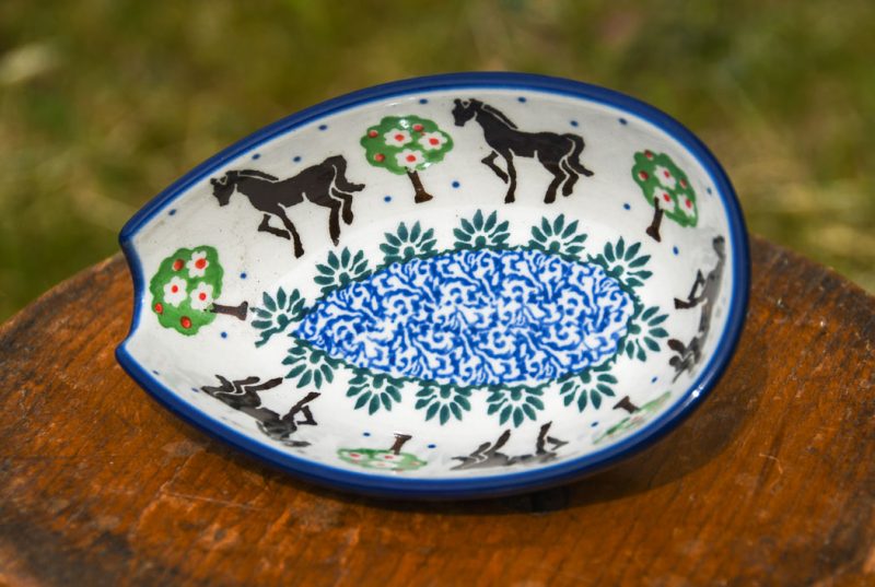 Polish Pottery Horse pattern Spoon Rest by Ceramika Artystyczna