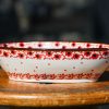 Polish Pottery Red and White Flowers Spoon Rest by Ceramika Artystyczna.