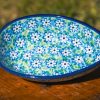 Polish Pottery Turquoise Daisy pattern Spoon rest for the kitchen.