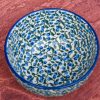 Polish Pottery Blue Berry Leaf Cereal bowl by Ceramika Artystyczna Bolesławiec.