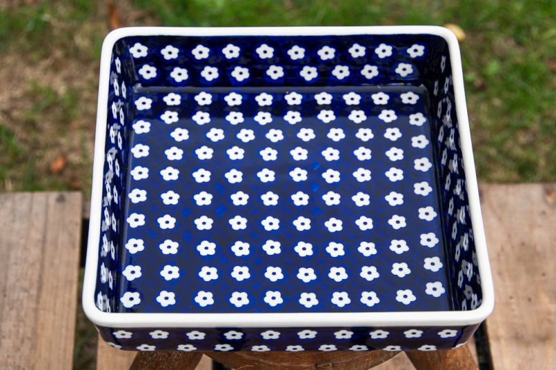 Polish Pottery Square Shaped Shallow Oven Dish by Ceramika Manufaktura