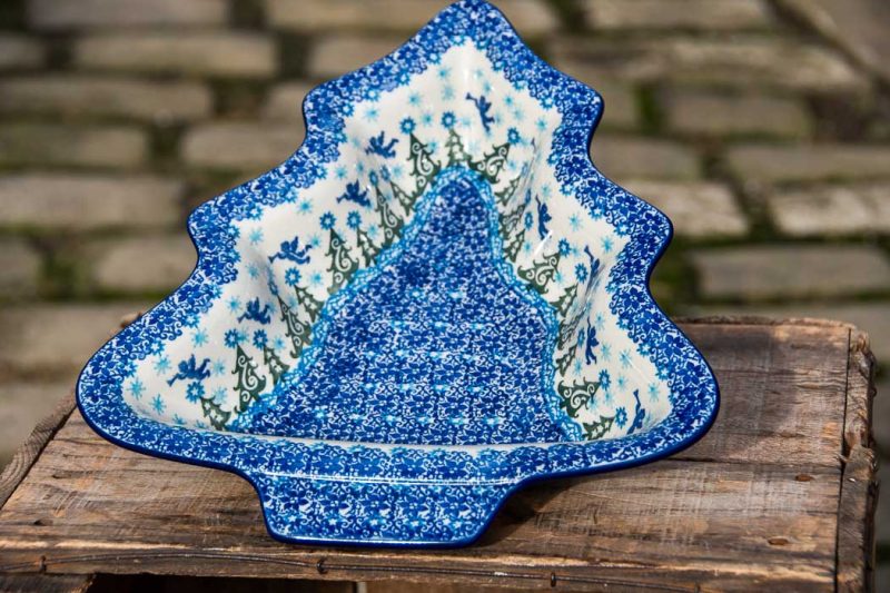 Polish Pottery Large Tree Shaped Dish for Christmas by Ceramika Artystyczna
