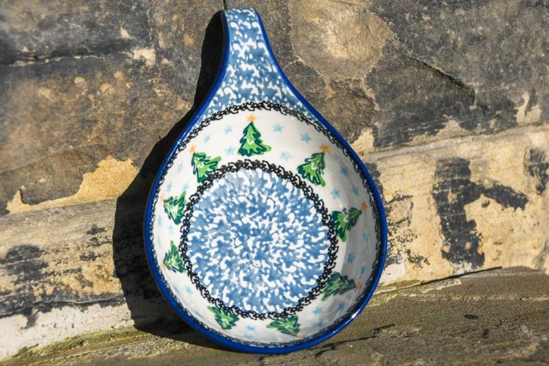 Polish Pottery Christmas Tree pattern Nibble Dish by Ceramika Artystyczna