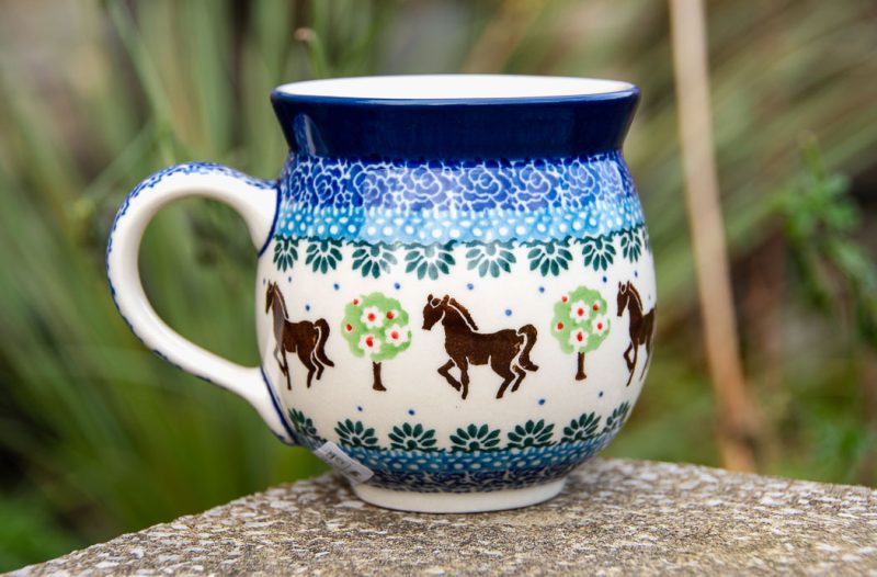 Polish Pottery Horse pattern mug by Ceramika Artystyczna