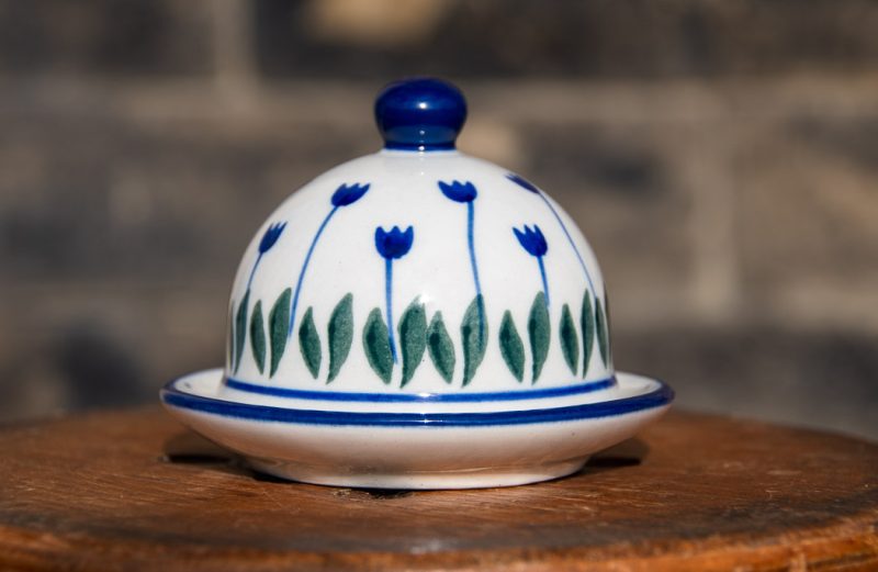 Polish Pottery Tulip Spot Butter Bell by Ceramika Artystyczna