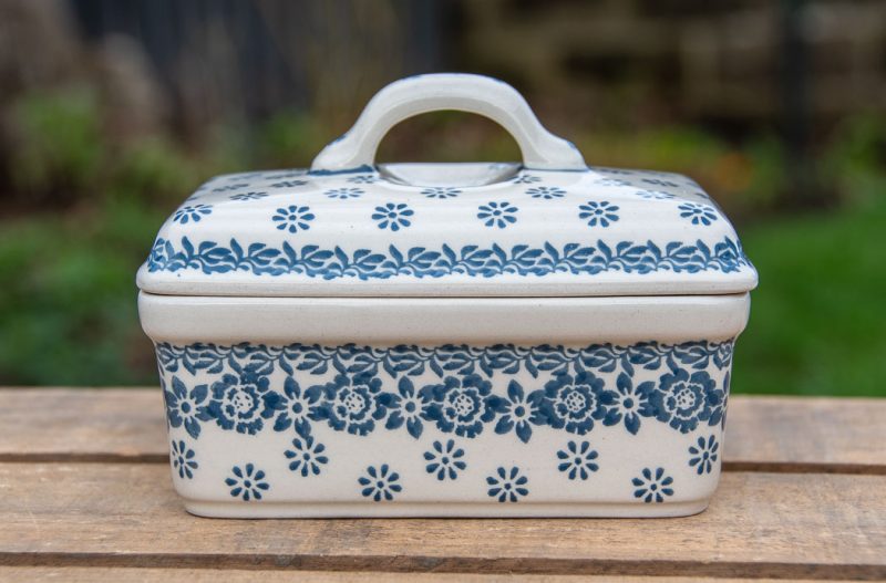 Polish Pottery Butter Box Spring Flower pattern by Ceramika Artystyczna.