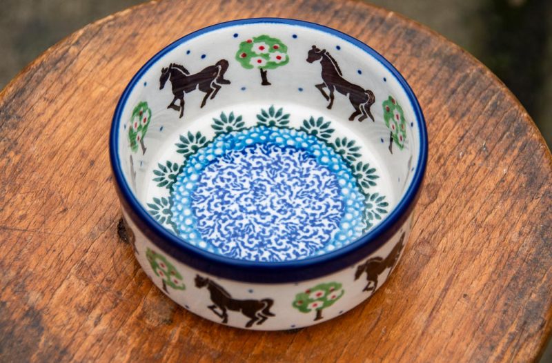 Polish Pottery Horse pattern Ramekin by Ceramika Artystyczna