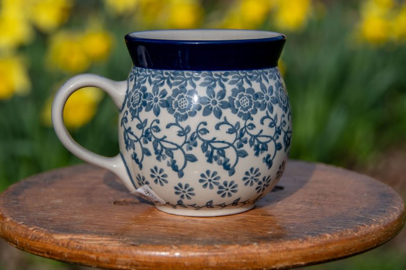 Polish pottery Small Mug Spring Flower pattern by Ceramika Artystyczna.