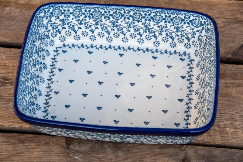 Polish pottery Spring Flower pattern Oven Dish by Ceramika Artystyczna