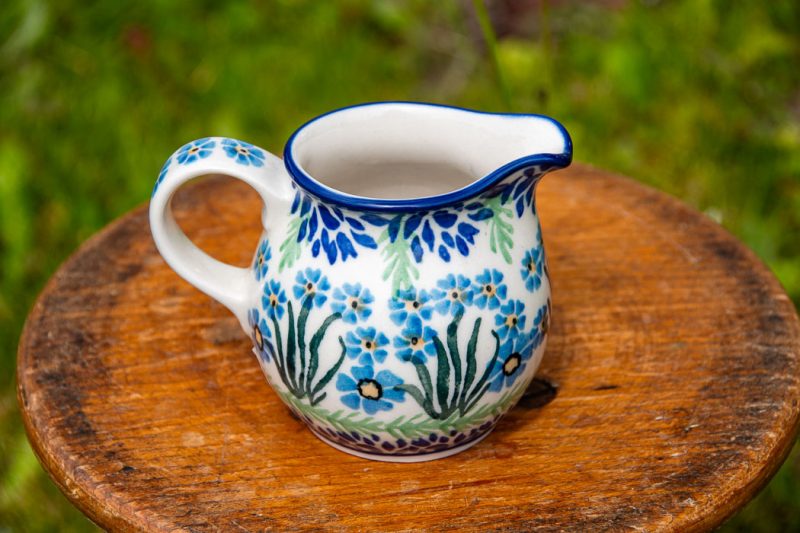Polish Pottery Small Milk Jug Forget Me Not pattern from Boleslawiec
